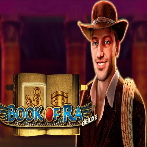 Book of Ra Deluxe online game logo by Novomatic on x3bett.com