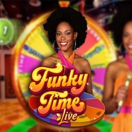 Funky Time slot logo by Evolution at X3bet casino