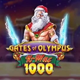 Gates of Olympus Xmas 1000 online game logo by Pragmatic Play on x3bett.com