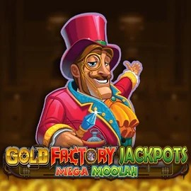Gold Factory Jackpots Mega Moolah slot visual from Aurum Signature Studios available on x3bett.com
